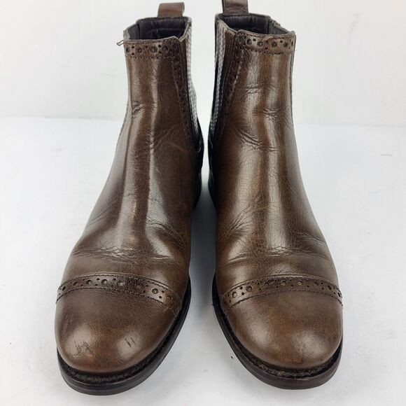 Tory Burch Chelsea Ankle Boots Patent Leather Brown Size 7 M - Picture 5 of 16